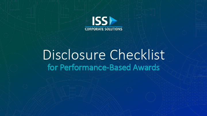 Disclosure Checklist for Performance-Based Awards