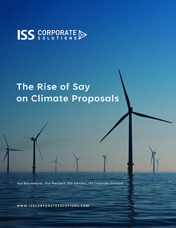 The Rise of Say on Climate Proposals