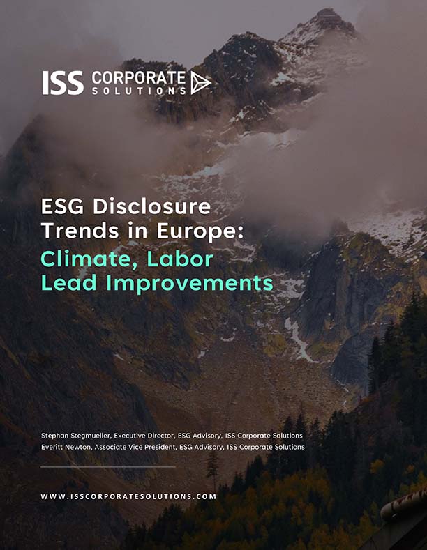 ESG Disclosure Trends in Europe: Climate, Labor Lead Improvements