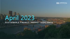 Banner for April 2023 Sustainable Finance Market Highlights
